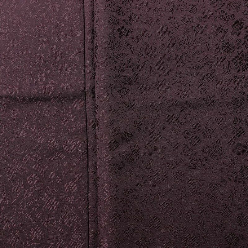 色無地 美品 しつけ糸付き 一つ紋付き 正絹 木の葉・植物柄 袷仕立て 身丈149cm 裄丈63cm リサイクル着物 着物 未使用品 お茶会 フォーマル 紫・藤色_画像6