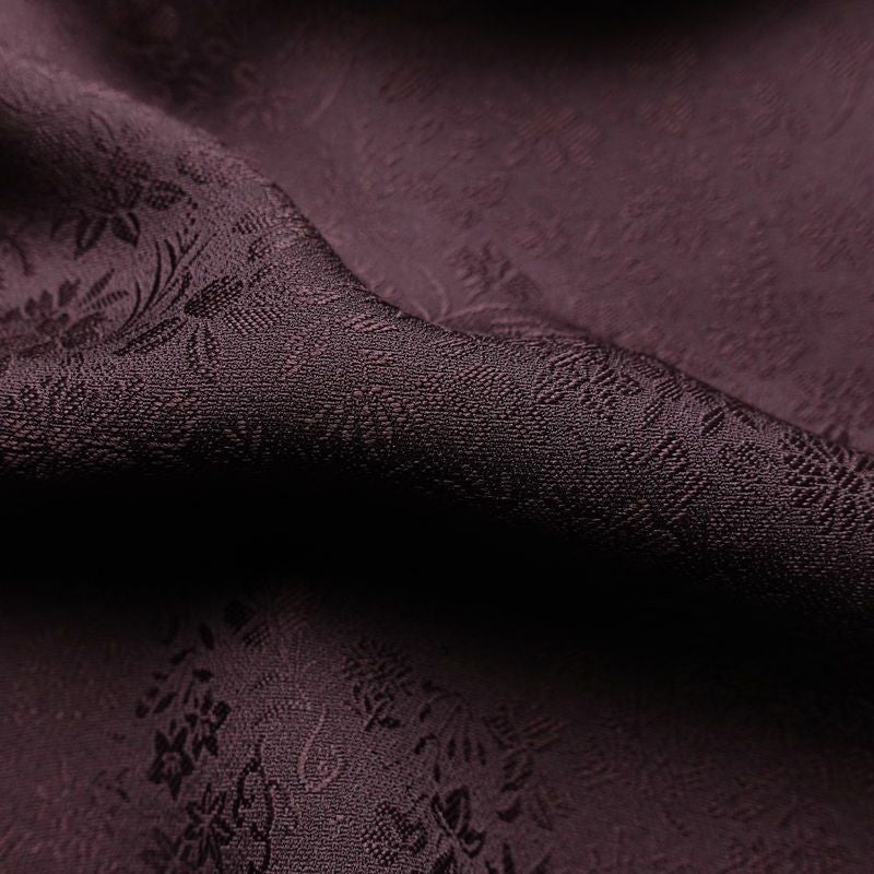 色無地 美品 しつけ糸付き 一つ紋付き 正絹 木の葉・植物柄 袷仕立て 身丈149cm 裄丈63cm リサイクル着物 着物 未使用品 お茶会 フォーマル 紫・藤色_画像21