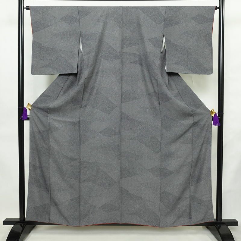 小紋 正絹 古典柄 袷仕立て 身丈158.5cm 裄丈64cm リサイクル着物 着物 青・紺_画像1