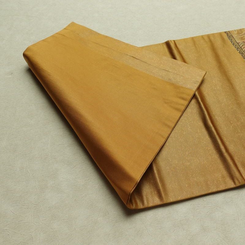 名古屋帯 太鼓柄 正絹 幾何学柄・抽象柄 名古屋仕立て なごや帯 リサイクル帯 帯 モダン 黄・黄土色_画像9