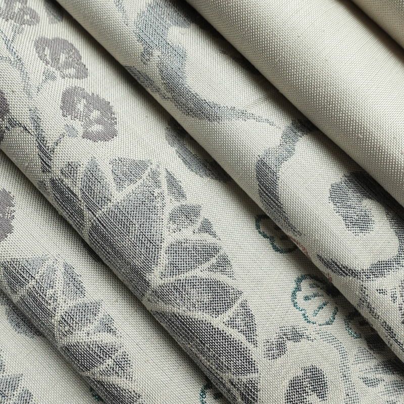 名古屋帯 六通柄 正絹 木の葉・植物柄 通し仕立て なごや帯 リサイクル帯 帯 グレー_画像21