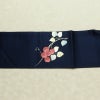 名古屋帯 太鼓柄 正絹 木の葉・植物柄 名古屋仕立て なごや帯 リサイクル帯 帯 箔 青・紺_画像14