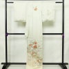 訪問着 しつけ糸付き 相良刺繍 綸子 正絹 花柄 袷仕立て 身丈164cm 裄丈65cm リサイクル着物 着物 箔 金彩 入学式 卒業式 結婚式 七五三 お宮参り フォーマル 菊 緑・うぐいす色_画像2