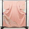 付け下げ 美品 しつけ糸付き 正絹 古典柄 袷仕立て 身丈156cm 裄丈63cm リサイクル着物 着物 箔 金彩 入学式 七五三 お宮参り フォーマル ピンク_画像1