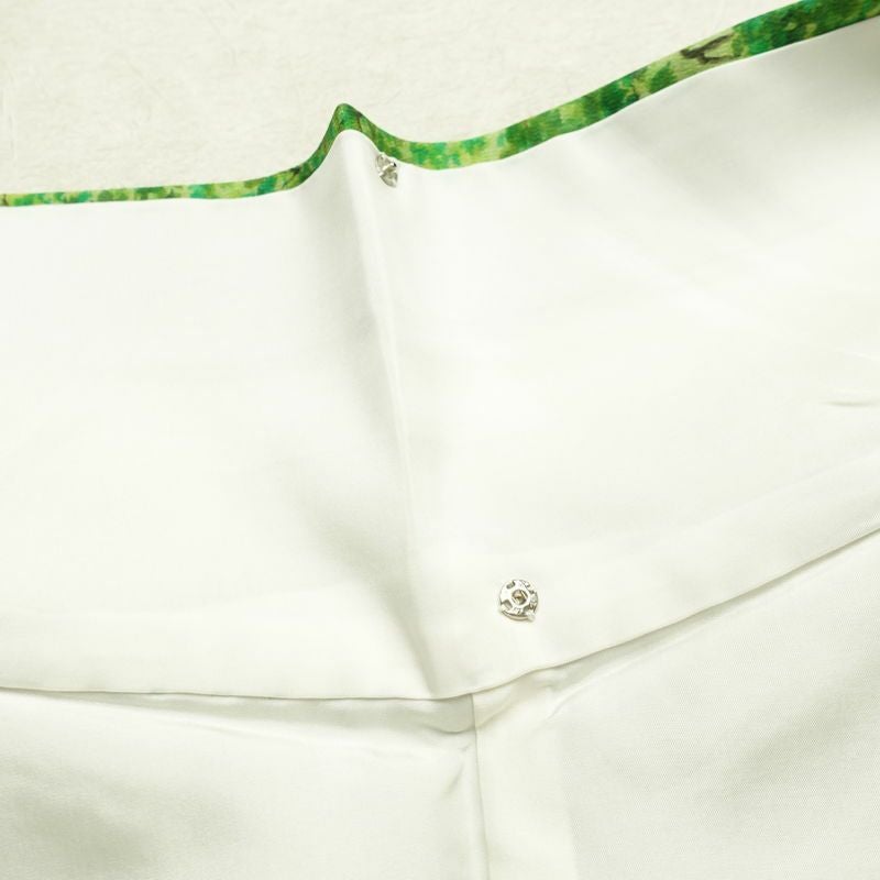 小紋 付下小紋 良品 しつけ糸付き 正絹 風景柄 袷仕立て 身丈156cm 裄丈62.5cm リサイクル着物 着物 緑・うぐいす色_画像20