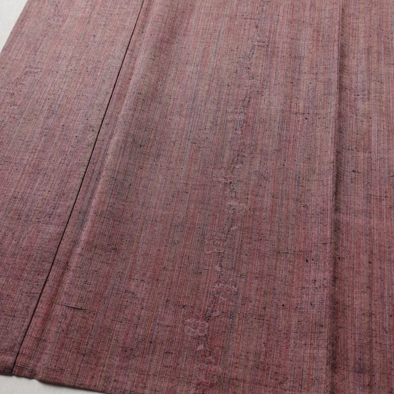 単衣 紬 バチ衿仕立て 正絹 縞柄・線柄 単衣仕立て 身丈158cm 裄丈65cm リサイクル着物 着物 紬地 ピンク_画像4