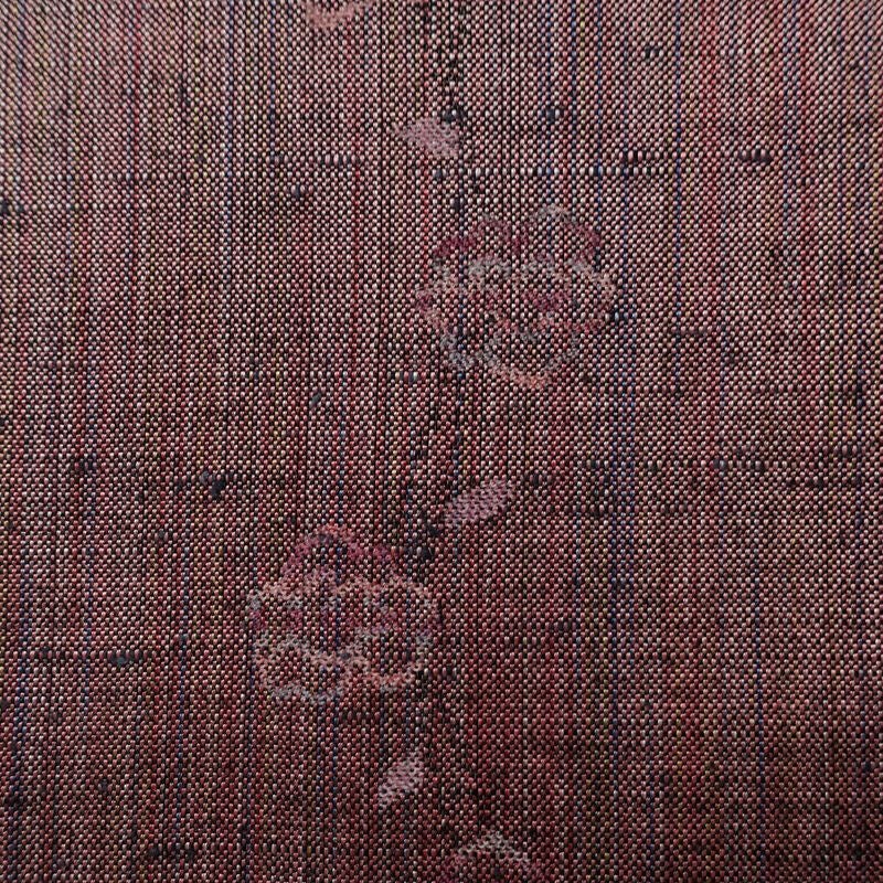 単衣 紬 バチ衿仕立て 正絹 縞柄・線柄 単衣仕立て 身丈158cm 裄丈65cm リサイクル着物 着物 紬地 ピンク_画像10