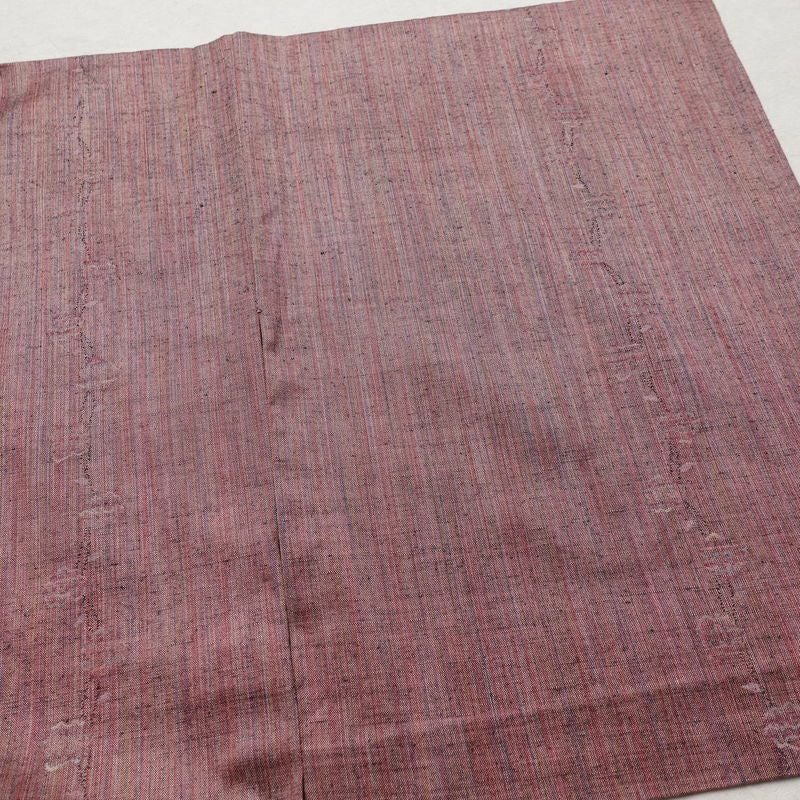 単衣 紬 バチ衿仕立て 正絹 縞柄・線柄 単衣仕立て 身丈158cm 裄丈65cm リサイクル着物 着物 紬地 ピンク_画像14