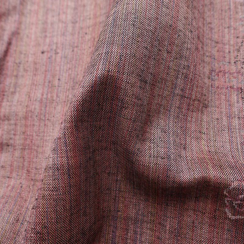 単衣 紬 バチ衿仕立て 正絹 縞柄・線柄 単衣仕立て 身丈158cm 裄丈65cm リサイクル着物 着物 紬地 ピンク_画像21