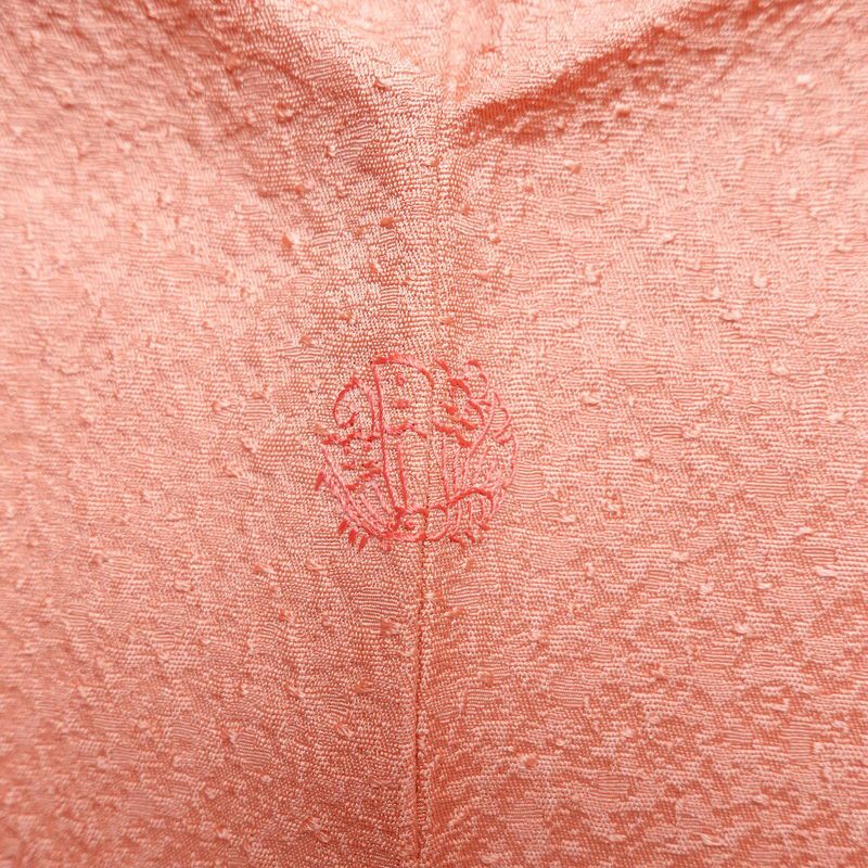 色無地 美品 落款入り しつけ糸付き 一つ紋付き 正絹 無地 袷仕立て 身丈164.5cm 裄丈64cm リサイクル着物 着物 お茶会 フォーマル ピンク_画像12