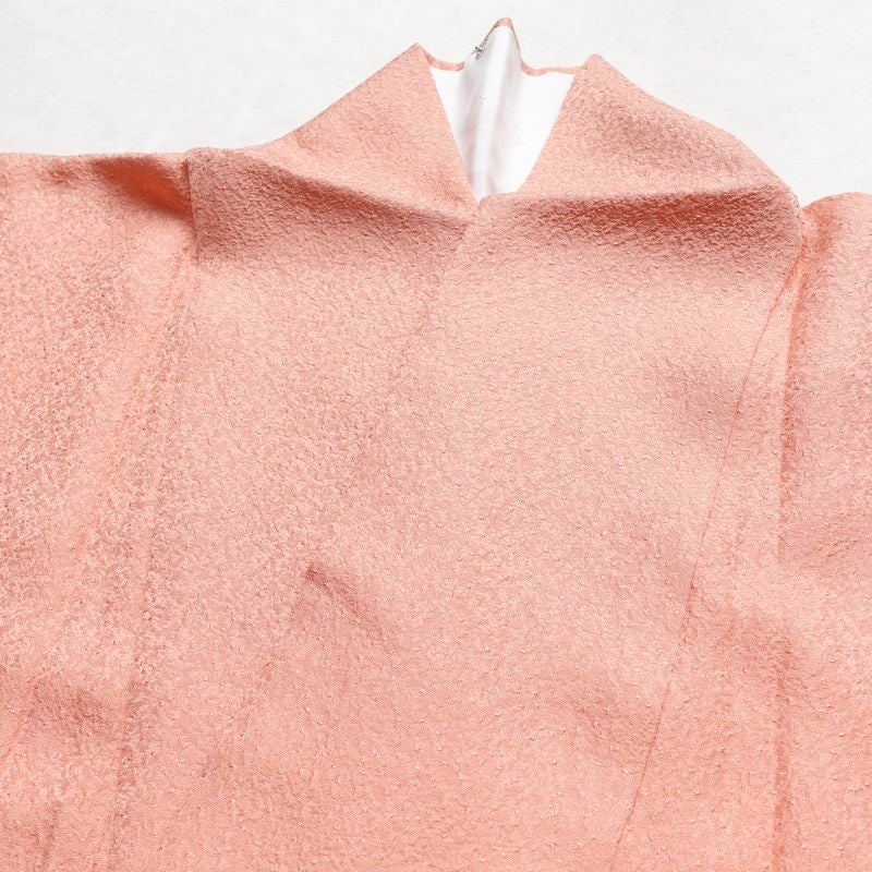 色無地 美品 落款入り しつけ糸付き 一つ紋付き 正絹 無地 袷仕立て 身丈164.5cm 裄丈64cm リサイクル着物 着物 お茶会 フォーマル ピンク_画像16