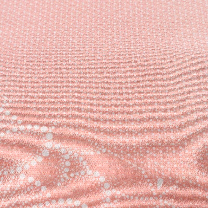 単衣 付下 美品 坂口幸市 落款入り 縮緬 正絹 古典柄 単衣仕立て 身丈162cm 裄丈66.5cm リサイクル着物 着物 ピンク_画像9