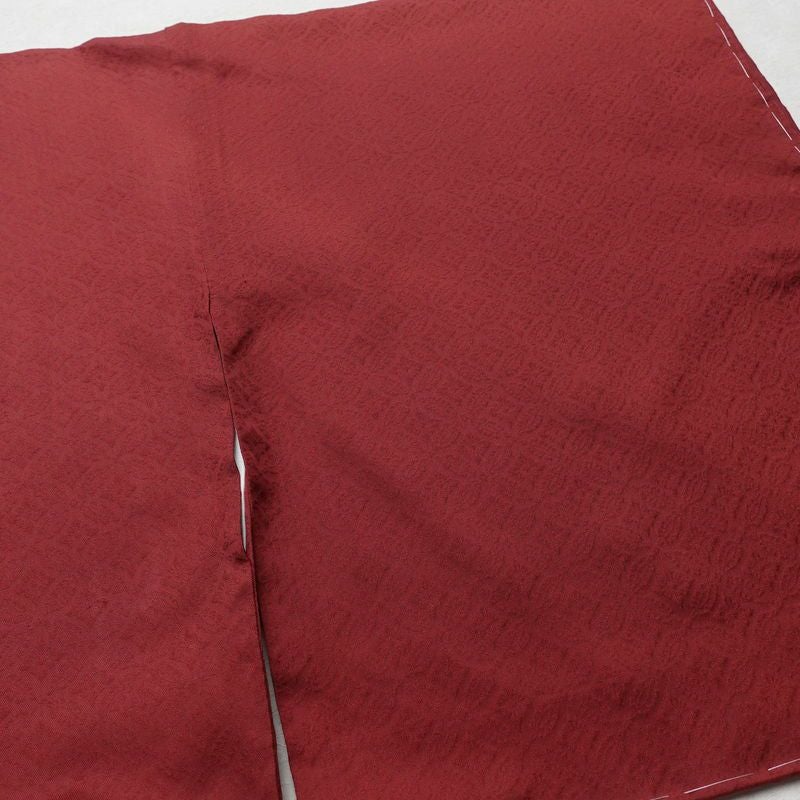 色無地 良品 しつけ糸付き 正絹 古典柄 袷仕立て 身丈167cm 裄丈67cm リサイクル着物 着物 お茶会 小豆・エンジ_画像12