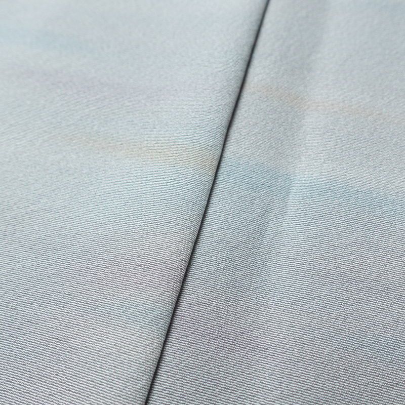 小紋 美品 しつけ糸付き 縮緬 一つ紋付き 正絹 その他の柄 袷仕立て 身丈169cm 裄丈68.5cm リサイクル着物 着物 共八掛 青・紺_画像9