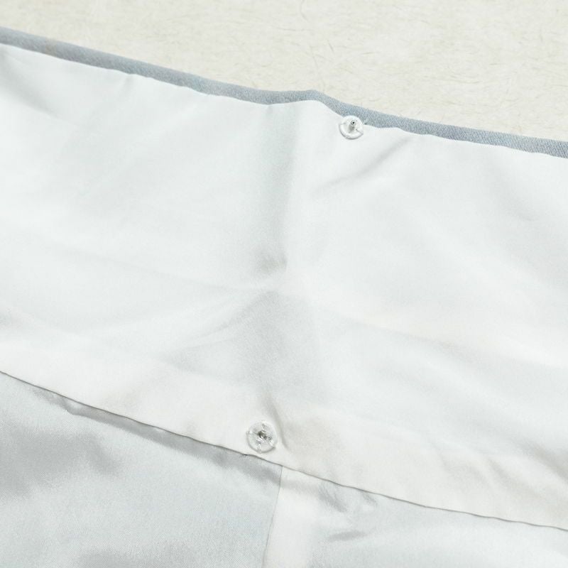 小紋 美品 しつけ糸付き 縮緬 一つ紋付き 正絹 その他の柄 袷仕立て 身丈169cm 裄丈68.5cm リサイクル着物 着物 共八掛 青・紺_画像20