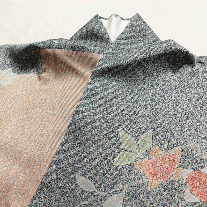 訪問着 正絹 花柄 袷仕立て 身丈161cm 裄丈63.5cm リサイクル着物 着物 共八掛 入学式 卒業式 七五三 お宮参り フォーマル 多色使い_画像15