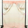 単衣 訪問着 良品 正絹 花柄 単衣仕立て 身丈168.5cm 裄丈68cm リサイクル着物 一部しつけ糸付き 着物 箔 ピンク_画像3
