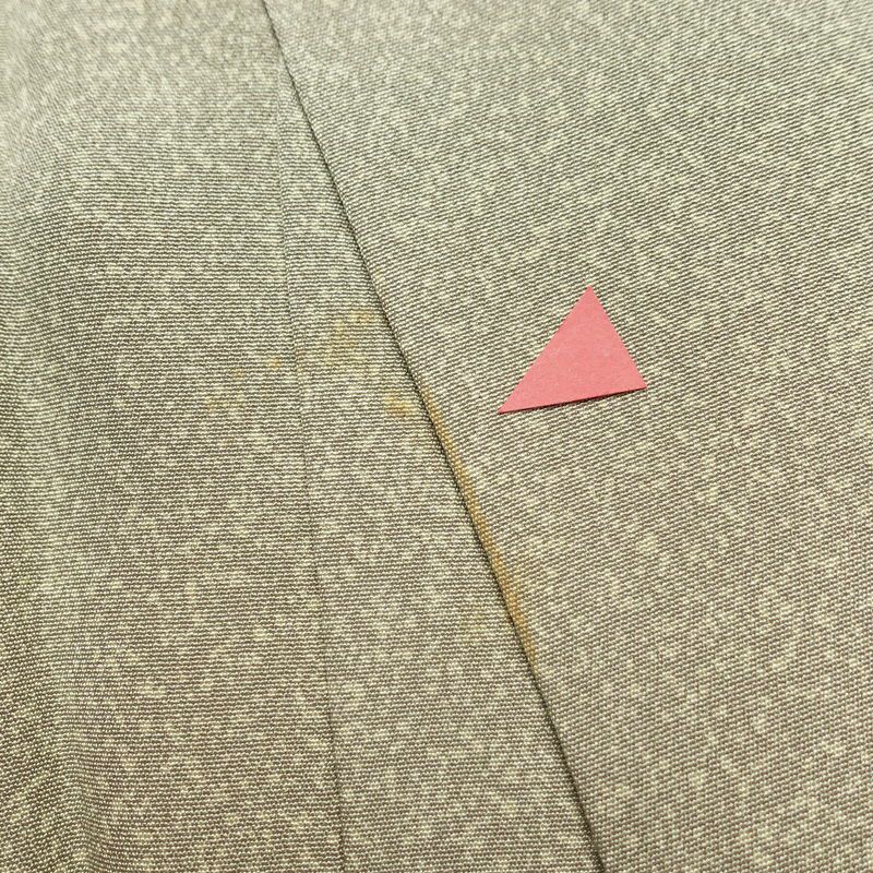 訪問着 縮緬 一つ紋付き 正絹 木の葉・植物柄 袷仕立て 身丈157cm 裄丈67.5cm リサイクル着物 着物 共八掛 入学式 卒業式 七五三 お宮参り フォーマル 上品 緑・うぐいす色_画像19