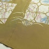 色留袖 良品 落款入り 縮緬 一つ紋付き 正絹 木の葉・植物柄 袷仕立て 身丈165.5cm 裄丈67.5cm リサイクル着物 着物 共八掛 結婚式 黄・黄土色_画像12