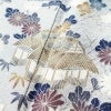 付け下げ 美品 しつけ糸付き 正絹 風景柄 袷仕立て 身丈159cm 裄丈65cm リサイクル着物 着物 入学式 卒業式 七五三 お宮参り くすみブルー フォーマル 青・紺_画像7