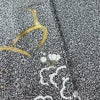 付け下げ 良品 しつけ糸付き 金駒刺繍 一つ紋付き 正絹 木の葉・植物柄 袷仕立て 身丈163.5cm 裄丈68.5cm リサイクル着物 着物 箔 共八掛 グレー_画像11