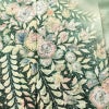 訪問着 良品 辻が花 落款入り 絞り 正絹 花柄 袷仕立て 身丈161.5cm 裄丈67.5cm リサイクル着物 着物 結婚式 パーティー フォーマル 華やか 緑・うぐいす色_画像6
