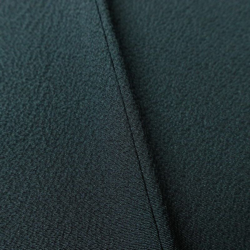 付け下げ 落款入り 辻村寿三郎 ジュサブロー 縮緬 正絹 花柄 袷仕立て 身丈159cm 裄丈63cm リサイクル着物 着物 卒業式 七五三 お宮参り フォーマル シンプル 緑・うぐいす色_画像9