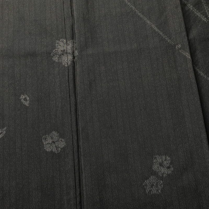 大島紬 付下 美品 証紙あり 落款入り しつけ糸付き 正絹 花柄 袷仕立て 身丈152cm 裄丈65cm リサイクル着物 おしゃれ 着物 茶_画像6