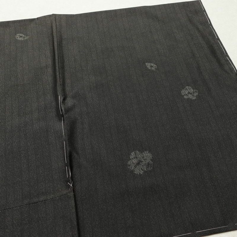 大島紬 付下 美品 証紙あり 落款入り しつけ糸付き 正絹 花柄 袷仕立て 身丈152cm 裄丈65cm リサイクル着物 おしゃれ 着物 茶_画像13