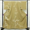 訪問着 良品 金駒刺繍 一つ紋付き 正絹 花柄 袷仕立て 身丈160.5cm 裄丈65cm リサイクル着物 着物 箔 金彩 入学式 卒業式 七五三 パーティー お宮参り フォーマル 黄・黄土色_画像1