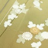 訪問着 良品 金駒刺繍 一つ紋付き 正絹 花柄 袷仕立て 身丈160.5cm 裄丈65cm リサイクル着物 着物 箔 金彩 入学式 卒業式 七五三 パーティー お宮参り フォーマル 黄・黄土色_画像19