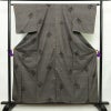 大島紬 美品 しつけ糸付き 正絹 花柄 袷仕立て 身丈159cm 裄丈63.5cm リサイクル着物 着物 未使用品 茶_画像1
