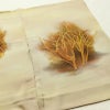 単衣 付下 一つ紋付き 正絹 木の葉・植物柄 単衣仕立て 身丈159cm 裄丈64cm リサイクル着物 着物 ぼかし シンプル ベージュ_画像16