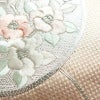名古屋帯 太鼓柄 銀駒刺繍 正絹 花柄 名古屋仕立て 銀糸 刺繍 ピンク_画像4