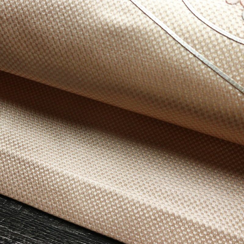 名古屋帯 太鼓柄 銀駒刺繍 正絹 花柄 名古屋仕立て 銀糸 刺繍 ピンク_画像6