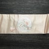 名古屋帯 太鼓柄 銀駒刺繍 正絹 花柄 名古屋仕立て 銀糸 刺繍 ピンク_画像12