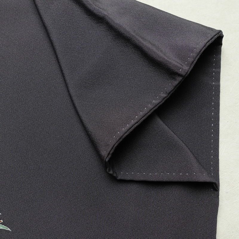 訪問着 岡本幸治 加賀友禅 良品 落款入り 縮緬 正絹 風景柄 袷仕立て 身丈164.5cm 裄丈67cm リサイクル着物 着物 共八掛 入学式 卒業式 七五三 お宮参り フォーマル 紫・藤色_画像15