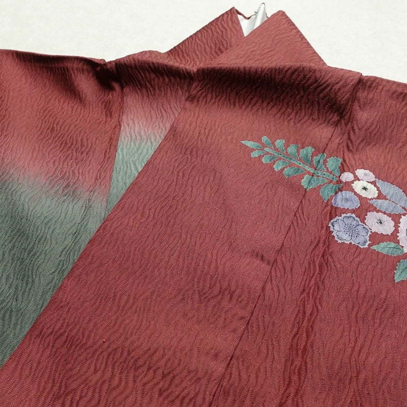 訪問着 美品 ふくれ織 正絹 花柄 袷仕立て 身丈167cm 裄丈70cm 金彩 入学式 卒業式 結婚式 七五三 パーティー お宮参り フォーマル 多色使い_画像17