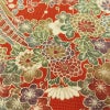 小紋 縮緬 正絹 花柄 袷仕立て 身丈154cm 裄丈65cm リサイクル着物 着物 橙_画像7