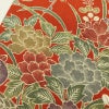 小紋 縮緬 正絹 花柄 袷仕立て 身丈154cm 裄丈65cm リサイクル着物 着物 橙_画像9