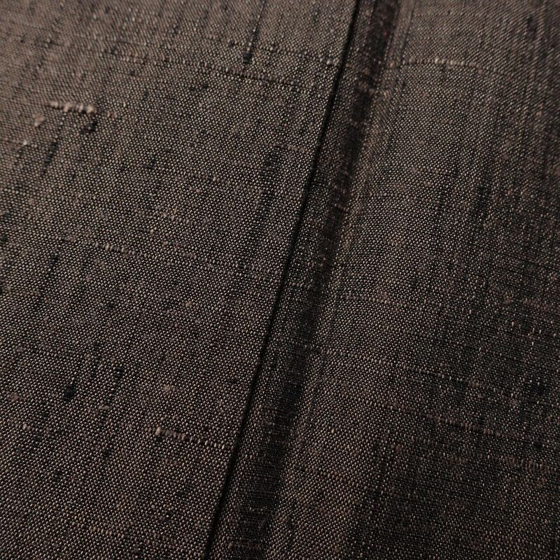 男性用 紬アンサンブル セット 着物 羽織 良品 しつけ糸付き アンサンブル 正絹 無地 袷仕立て 身丈148cm 裄丈71cm リサイクル着物 着物 金彩 茶_画像9