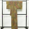 小紋 縮緬 正絹 幾何学柄・抽象柄 袷仕立て 身丈159cm 裄丈64cm リサイクル着物 着物 多色使い_画像2