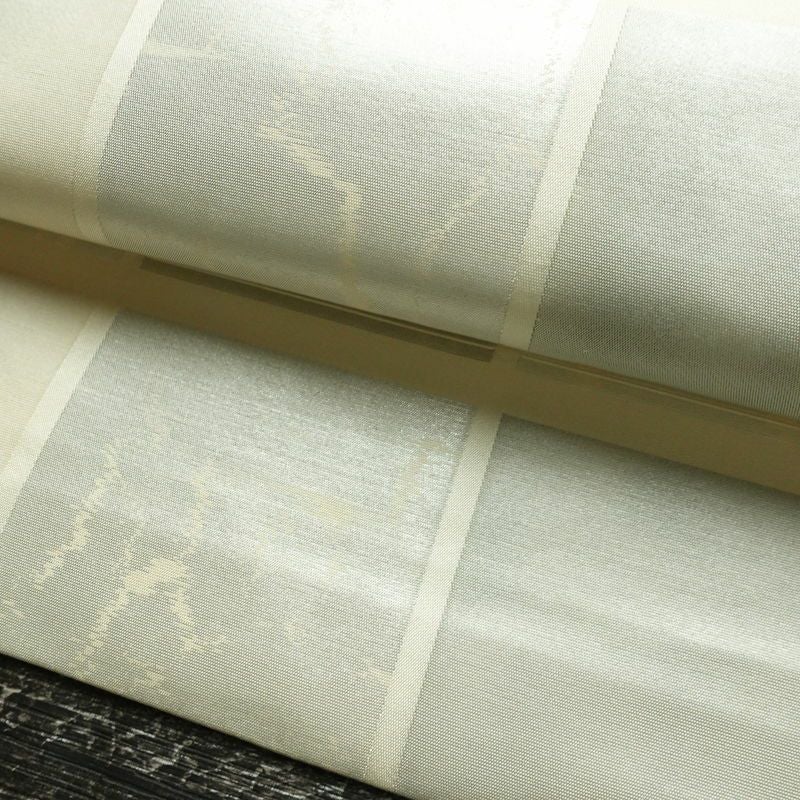 名古屋帯 六通柄 正絹 チェック・格子柄 名古屋仕立て なごや帯 リサイクル帯 帯 箔 クリーム 白_画像8