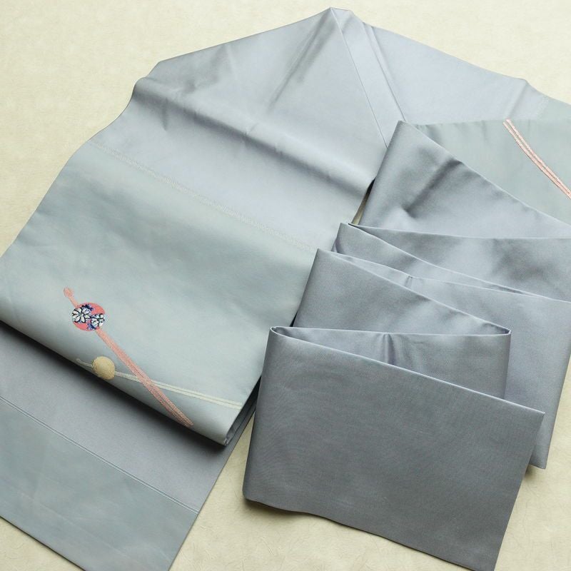 名古屋帯 太鼓柄 正絹 その他の柄 名古屋仕立て なごや帯 リサイクル帯 帯 シンプル おしゃれ かんざし 簪 青・紺_画像15