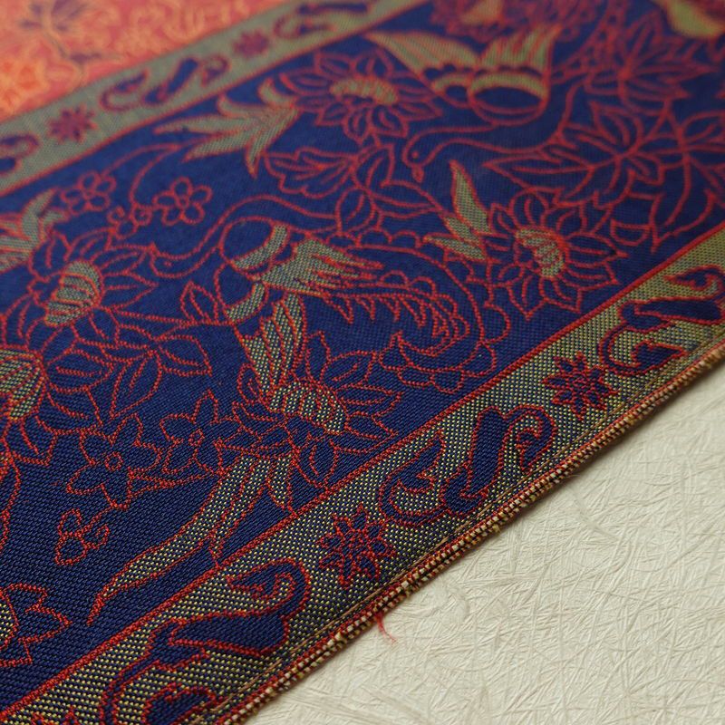 名古屋帯 全通柄 正絹 幾何学柄・抽象柄 名古屋仕立て なごや帯 リサイクル帯 帯 多色使い_画像13