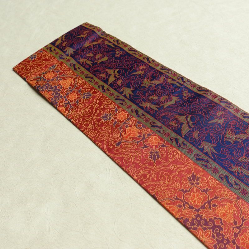 名古屋帯 全通柄 正絹 幾何学柄・抽象柄 名古屋仕立て なごや帯 リサイクル帯 帯 多色使い_画像16
