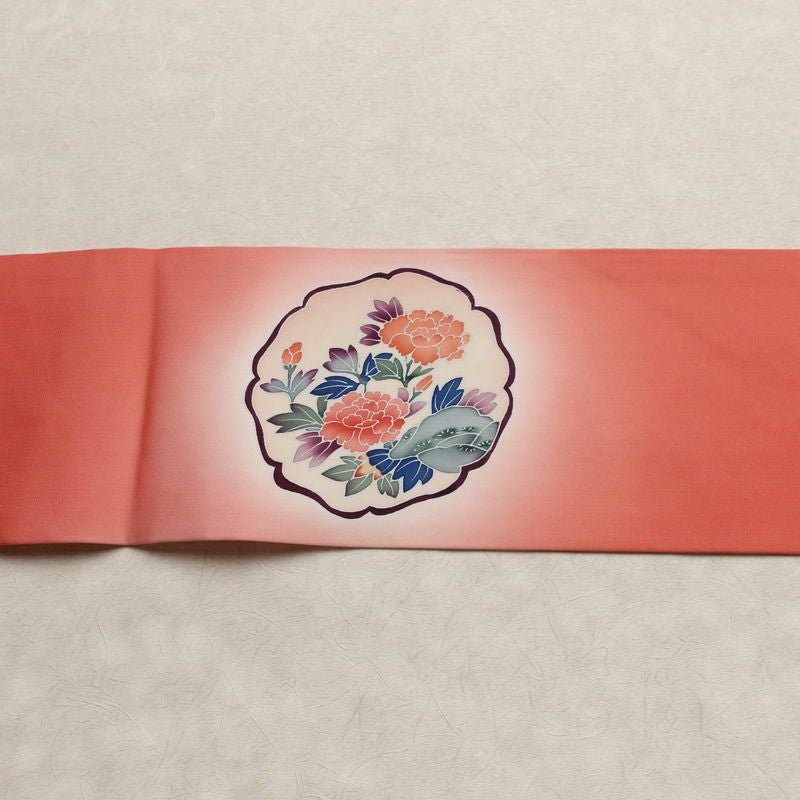 名古屋帯 太鼓柄 正絹 古典柄 名古屋仕立て なごや帯 リサイクル帯 帯 シンプル ピンク_画像17