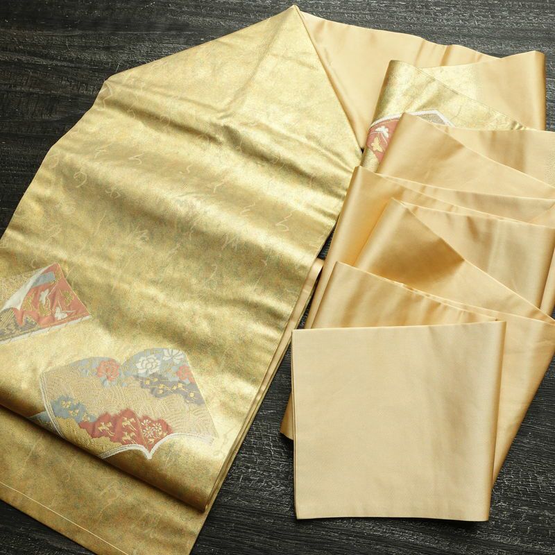 名古屋帯 太鼓柄 青銅箔 正絹 古典柄 名古屋仕立て なごや帯 リサイクル帯 帯 箔 金・銀_画像19