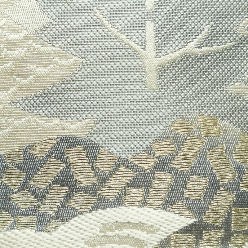 名古屋帯 六通柄 正絹 風景柄 通し仕立て なごや帯 リサイクル帯 帯 多色使い_画像3