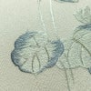 名古屋帯 太鼓柄 縮緬 正絹 木の葉・植物柄 名古屋仕立て なごや帯 リサイクル帯 帯 刺繍 銀糸 シンプル 上品 グレー_画像3